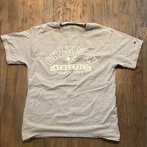 Champion Light Gray Athletics Logo Tee